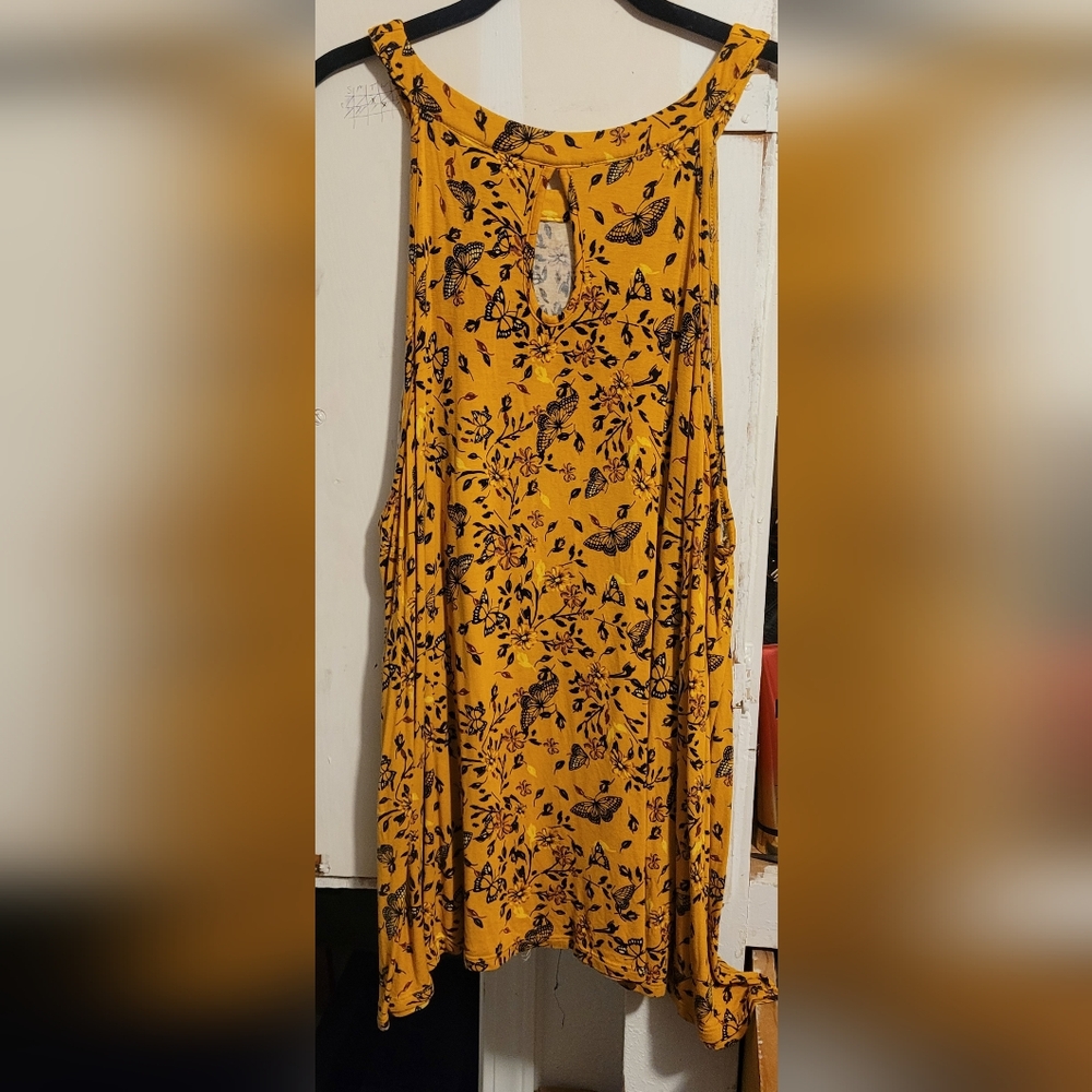 Torrid Mustard Floral2 Top Sz 3